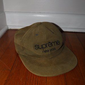 used olive green supreme ny hat